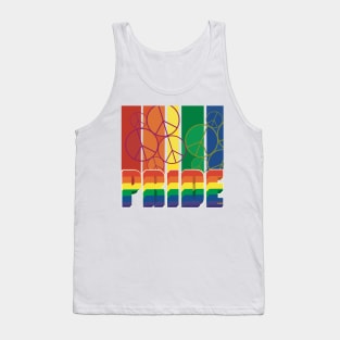 Pride Rainbow Text Peace Symbols Tank Top